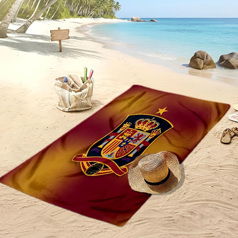 Asciugamano da Spiaggia Stampa Calcio Spagna Asciugatura Rapida Super Assorbente Morbido Asciugamano da Bagno per Nuoto Spiaggia Viaggio Souvenir Regalo