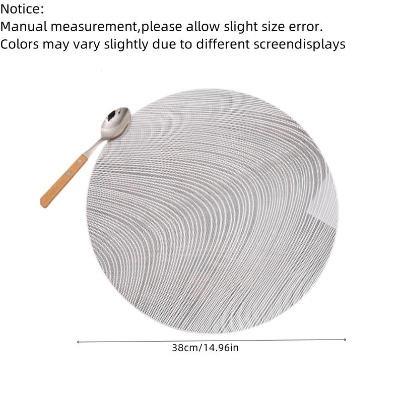 15" New 3 Color Nordic Flowing Sand Pattern Hollowed Out PVC Meal Mats Home Hotels Heat Insulation Antiskid Dining Table Mat