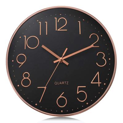 Reloj de Pared con Números 3D de 8 Pulgadas Fácil de Leer Clásico Elegante Moderno Silencioso Relojes de Cuarzo para Sala de Estar Dormitorio Oficina