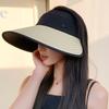 Sunscreen Hat Women's Summer Outdoor Versatile Face Small Empty Top Sun Hat Enlarged Brim Simple Letter Sun Hat