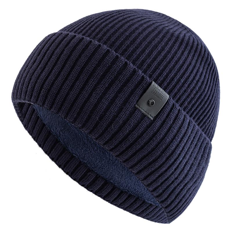 Neue Unisex-Wintermütze mit Fleecefutter, warme Mütze, stilvolle weiche Beanie-Mütze für Männer und Frauen, dicke Strickmütze für den Außenbereich, Skisport