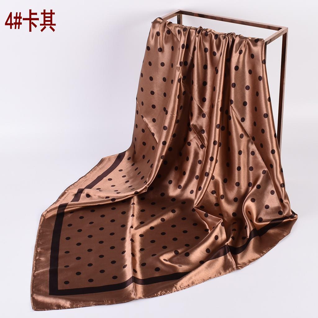 Summer New Fashionable Temperament Wavelet Dot 90CM Large Square Scarf Printed with Fashionable Square Silk