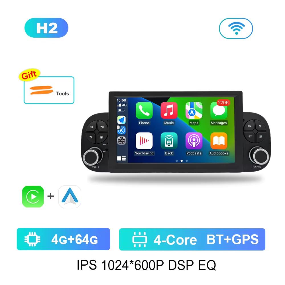 7 Inch for FIAT Panda 2013 - 2020 Android Car Radio Multimedia Video Player DSP Stereo GPS Bluetooth HD Touch Screen Carplay