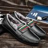 Large Size Winter Fur Loafers Shoes For Men Leather Man Casual Moccasins Mens Driving Shoes Slip On Flats