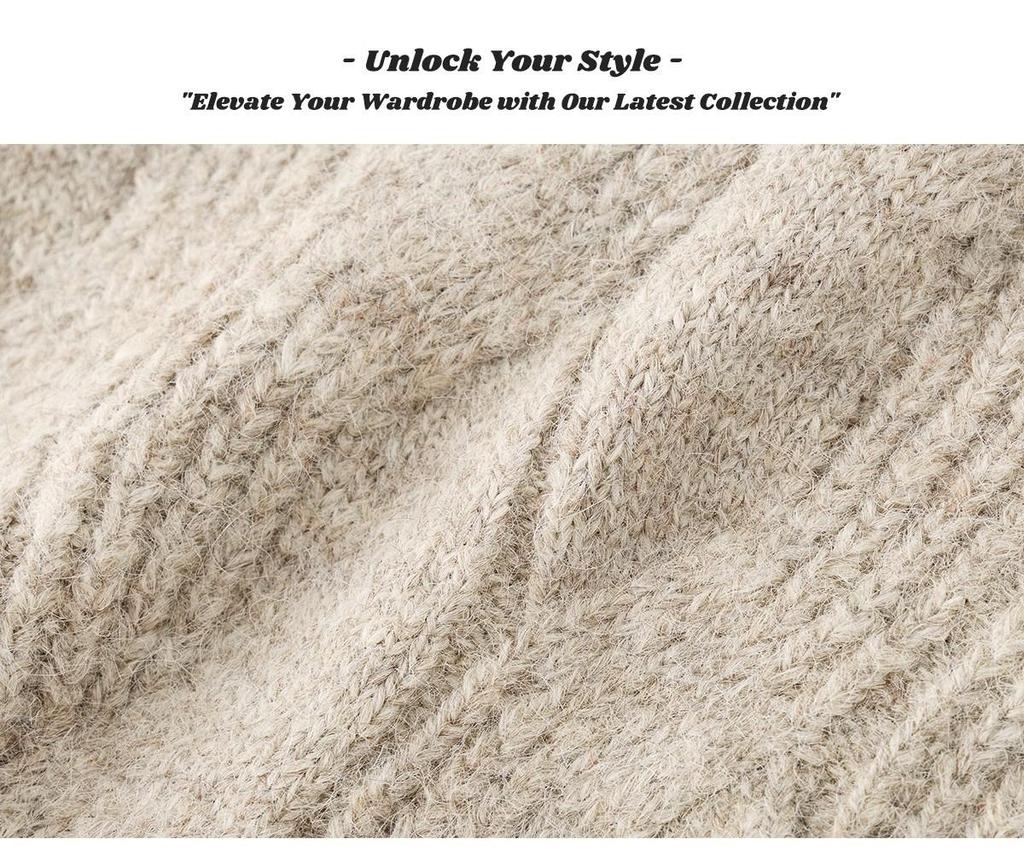 Men's Premium Thick Knit Sweater - Warm, Loose, Lazy Style for Autumn/Winter