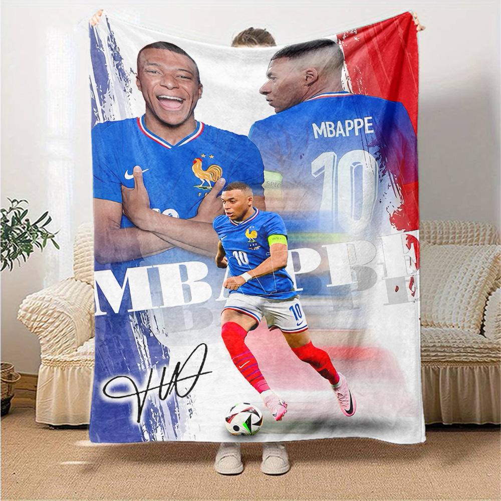 Mbappe's French Football Glory Blanket Ultra-Soft Suitable for Couch Livingroom Sofa Four Seasons Universal Stylish Decor