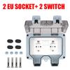 IP66 Weatherproof AC 110~240V With USB Charging 16A Power Supply Switch Socket Outdoor Wall Power Socket for Home& Garden Double EU Socket