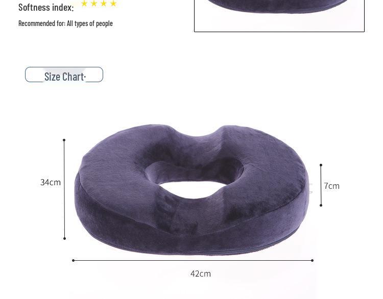Memory Foam Hollowed-Out Hemorrhoid & Hip Cushion for Pregnant Women and Office Seating
