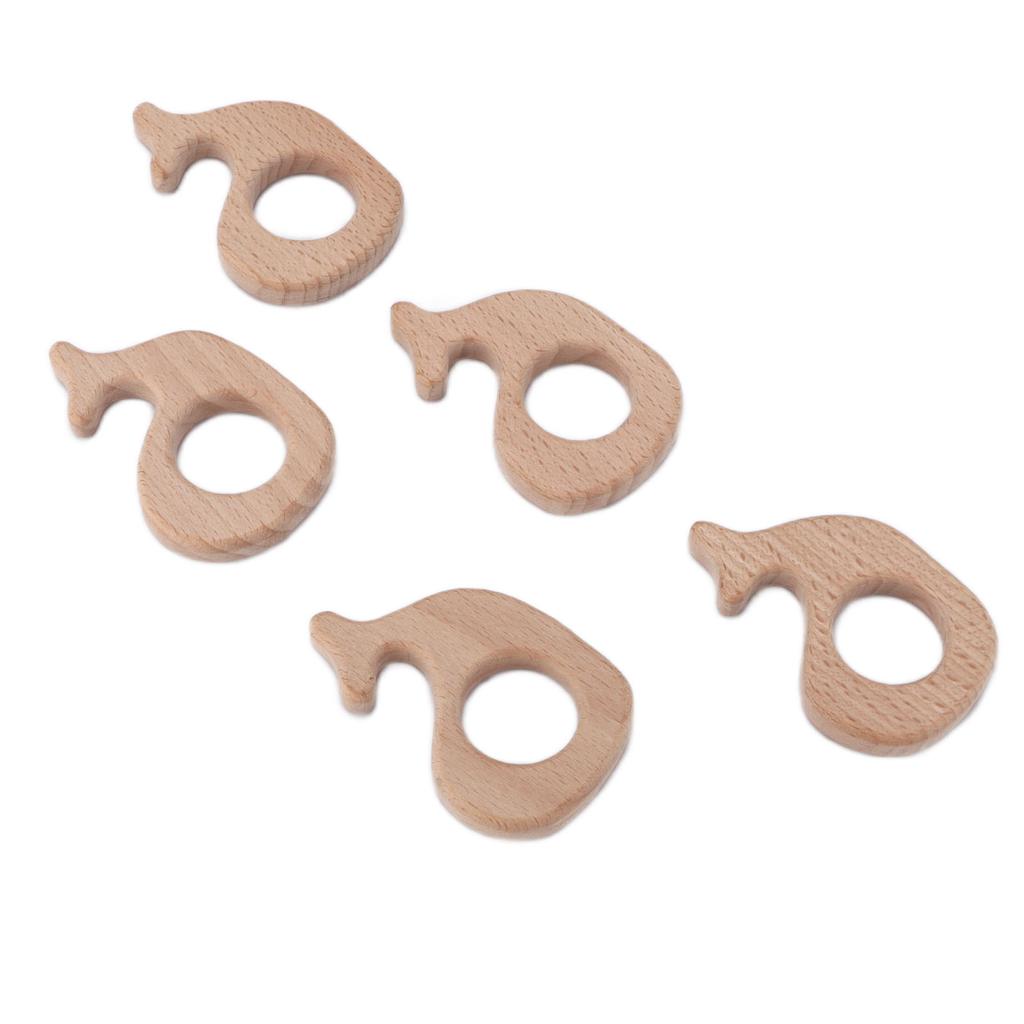 5Pcs Baby Wooden Teether Beech Safe NonToxic Sturdy Cute Snails DIY Jewelry Accessories