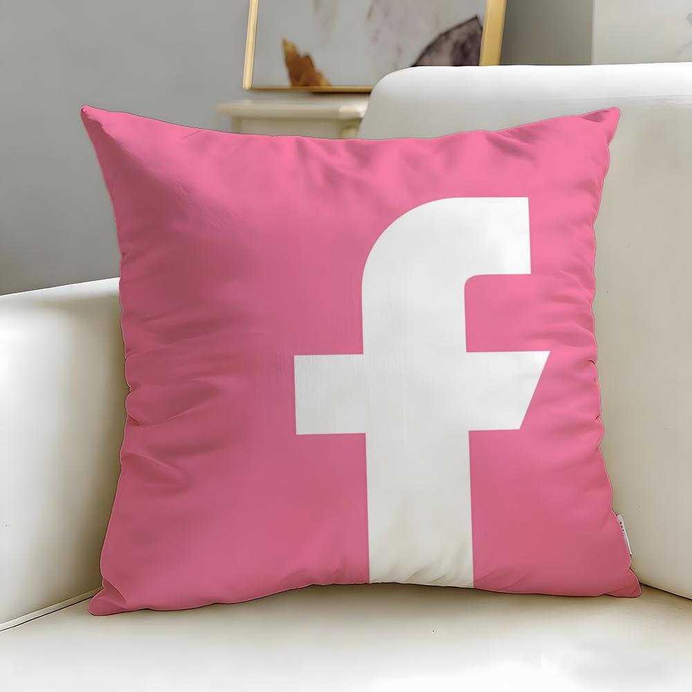Popular Social Platform Facebook Cushion Cover Soft & Easy-Wash Pillow Case – Versatile for Couch, Bed, Travel and Office
