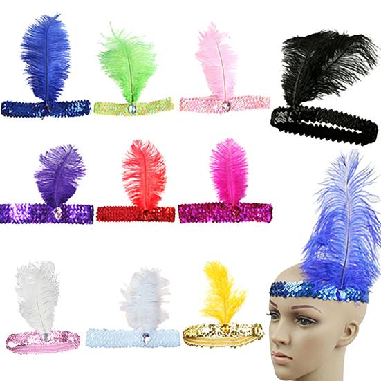 Headband Beautiful Lovely Brilliant Halloween Feather Headwear for Festival