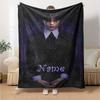 Custom Name Wednesday Theme Printed Blanket - Perfect for Couch, Bed, Travel & Outdoor Use | Machine Washable, Cozy & Durable.