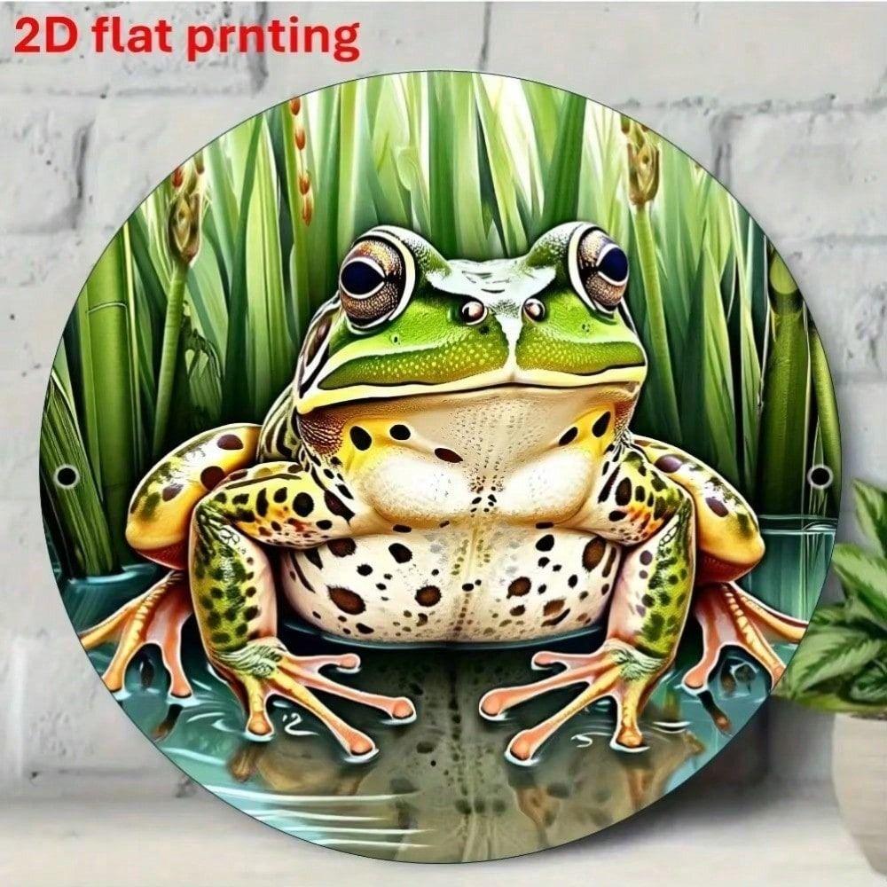 Vintage Frog Lotus Wall Art Metal Tin Sign Poster for Drummer Garage Home Decor