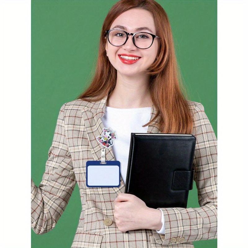 1pc Retractable Badge Reel With ID Alligator Clip, Funny Cute Bling Glitter Badge Holder For Nurse, Teacher, Student, Doctor