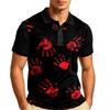 Men's Halloween Short Sleeve Casual Shirt with Turn Down Collar