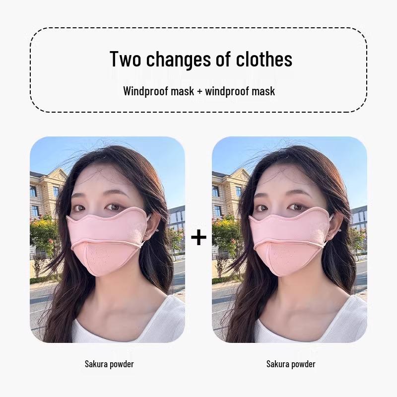 Women's Windproof & Coldproof Warm Mask - Autumn/Winter, Small Face Design, Eye Corner Protection, New Anti-UV Style.