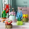 Bouquet And Succulent Set Toy Assembled Building Block Model Ornament Desktop