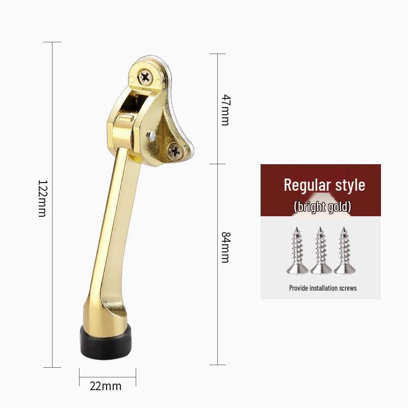 Zinc Alloy Foot Pedal Door Stopper - Anti-Collision Device for Bedroom, Bathroom, Glass, or Wooden Doors.