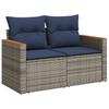 10 Piece Garden Sofa Set with Cushions Gray Poly Rattan