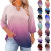 Women's Fashion Casual Round Neck Three-Quarter Sleeve Oversized Print Top