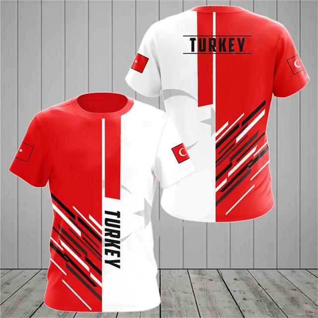 

Футболка с флагом Турции для мужчин, камуфляжная футболка с 3D принтом, топы для спорта на открытом воздухе, футболки с коротким рукавом и круглым вырезом с камуфляжным узором S