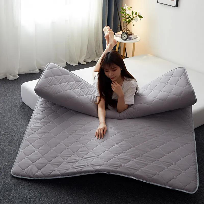 WTEMPO Double-sided Four Seasons Available Foldable High Quality Soft Mattress Thick Bedroom Bed Sheet Tatami Pad School Dormitory Bed Mattress Pad
