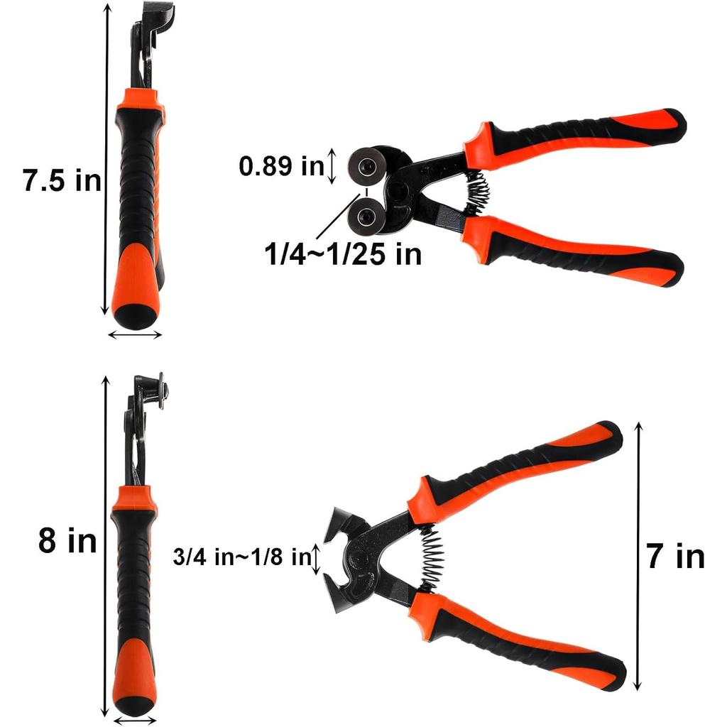 2 Pieces Glass Tile Nippers Set, Heavy Duty Wheeled Glass Mosaic Nipper & Hd Ceramic Tile Nipper, Tile Cutter Pliers with Soft Grip Handle