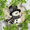 Snowman Christmas Sign. 7.8" Round Aluminum, Waterproof Decor for Home, Office or Coffee Shop.