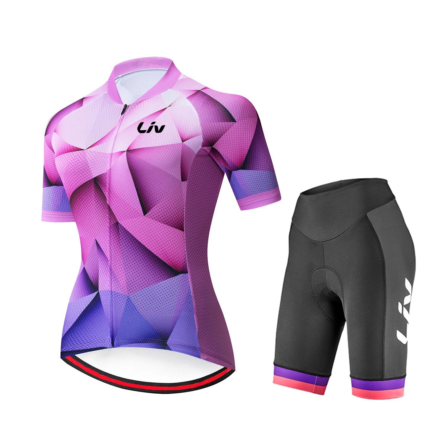 

2026 Women s Cycling Suit Jersey Summer New Style Cycling Suit Set Short Sleeved Quick Drying Sportswear Cycling Suit Bib 3XL