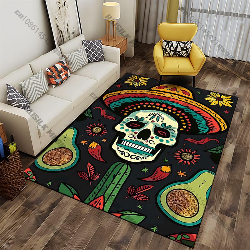 Mexican celebration vibrant artistic design carpet Yoga living room room decor children's crawling mat doormat area rug