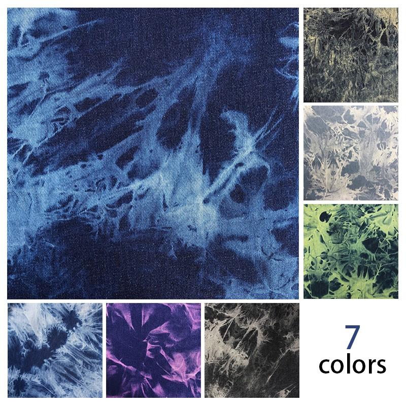 50X170CM Washed Tie-Dyed Denim Fabric DIY Sewing Thickened Cotton Cloth For Coats Clothing Washed Colorful Designer Material