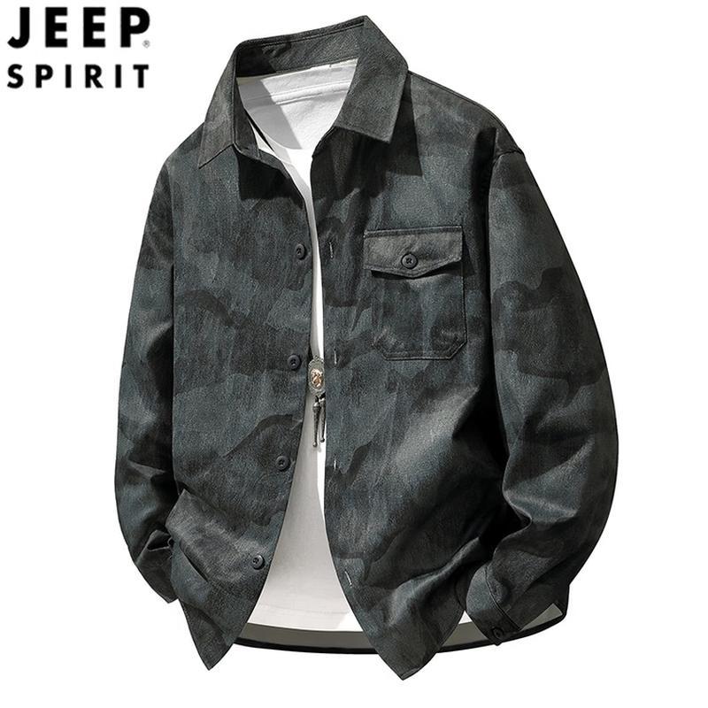 JEEP SPIRIT Men's Trendy Gradient Workwear Jacket