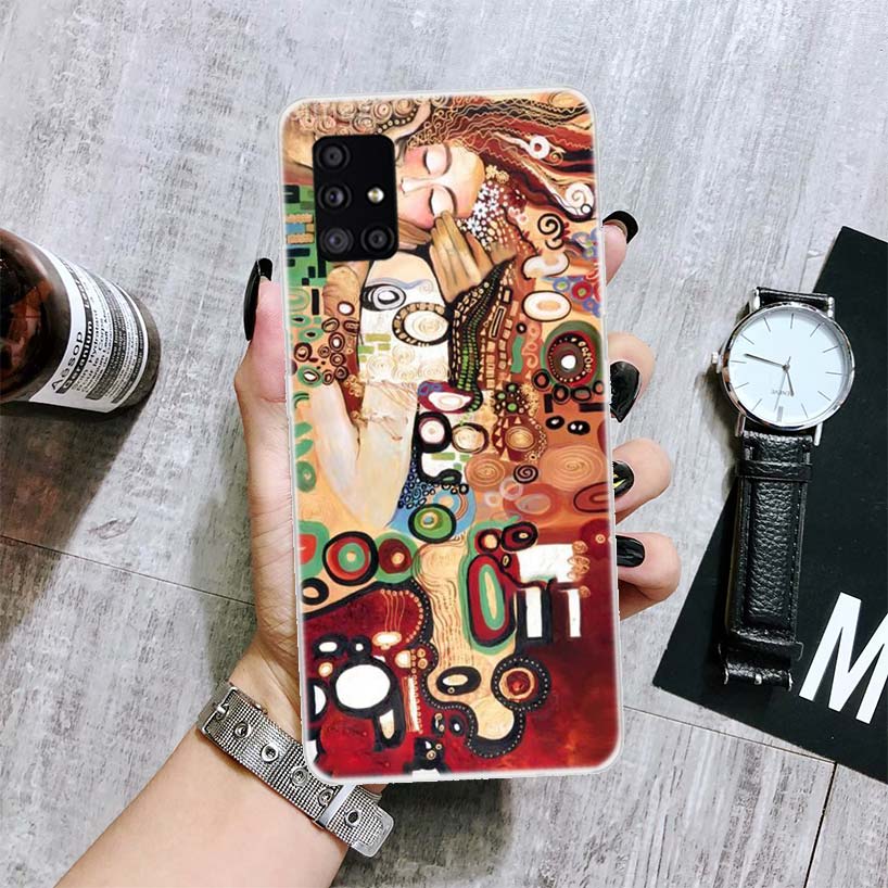 Kiss by Gustav Klimt Desig Phone Case For Samsung Galaxy A50 A70 A40 A30 A20S A10 Note 20 Ultra 10 Lite 9 8 A6 A8 Plus A7 A9 + C