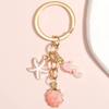 Ocean Series Seashell Conch Starfish Keychain Women Girls Keyrings Birthday Party Jewelry Gifts