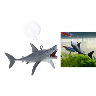 Décoration flottante pour aquarium, figurine de requin en PVC, paysage flottant pour poissons aquatiques, crevettes, ornement sous-marin sûr