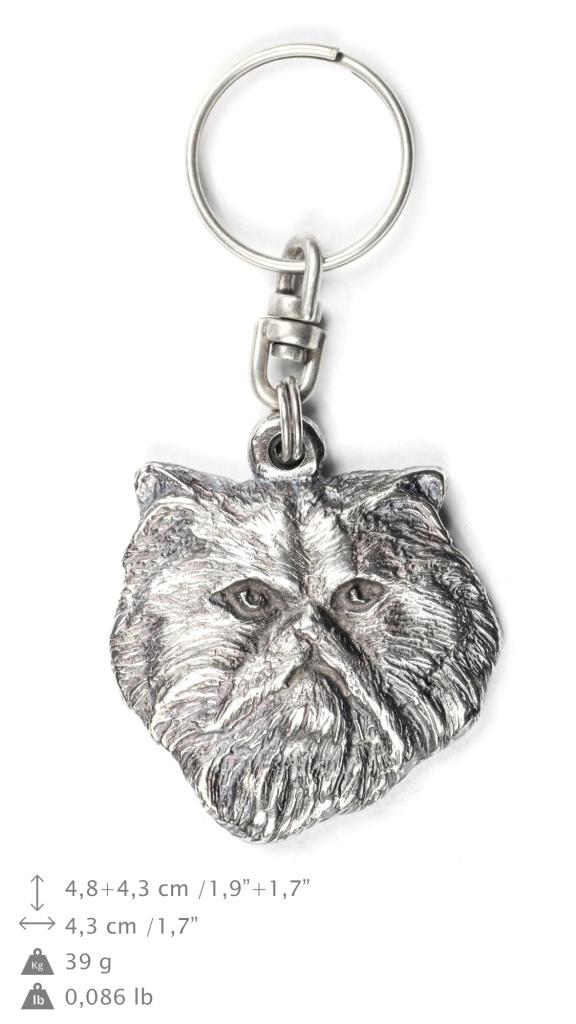 Perská kočka - postříbřená klíčenka, ozdoba na kabelku, přívěsek na batoh od Art-Dog