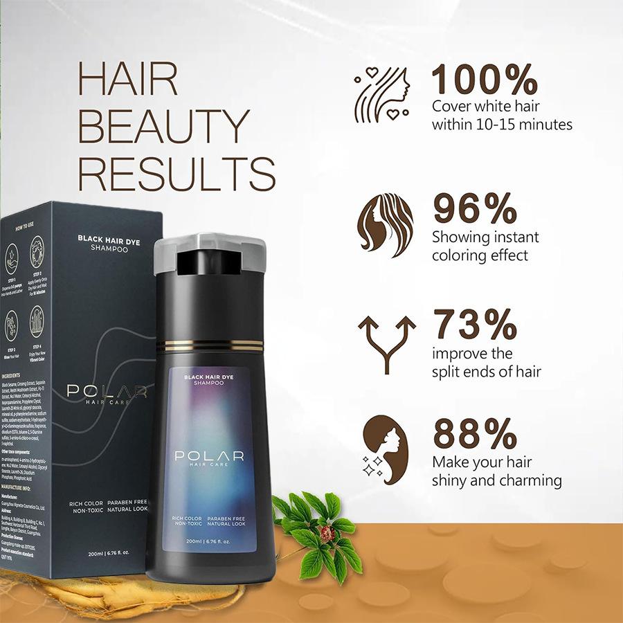 Champagne Gold  Hair Dye Shampoo,Polar Hair Dye Shampoo, Polar Haircare Instant Dye Shampoo, Natural Hair Color Shampoo