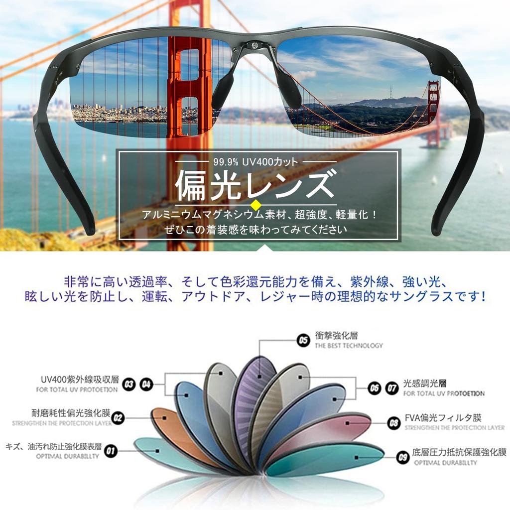 DUCO Polarized Sports Sunglasses with UV400 Silver for and 8177 Men's Protection, AL-MG Alloy, Ultra-Lightweight, Driving, Cycling, Fishing, Running,