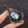 Larimar Pendant Copper Wire Wrapped Pendant Gemstone Pendant Unique Copper Jewelry Handmade Designer Pendant Larimar Jewelry Gift For Mother