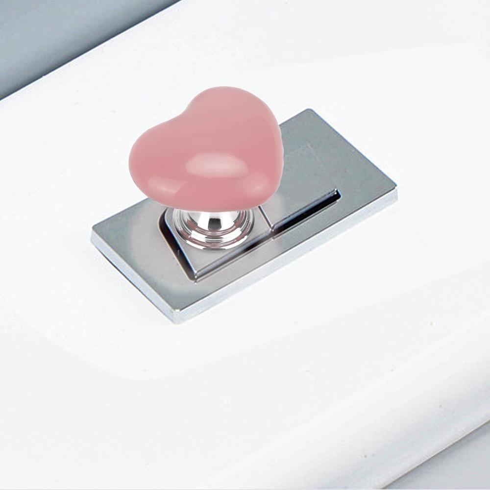 

1 шт. Красочные кнопки смыва унитаза в форме сердца - стильный дизайн с любовью, легко нажимать на бак для воды для переключателя для ванной комнаты розовый