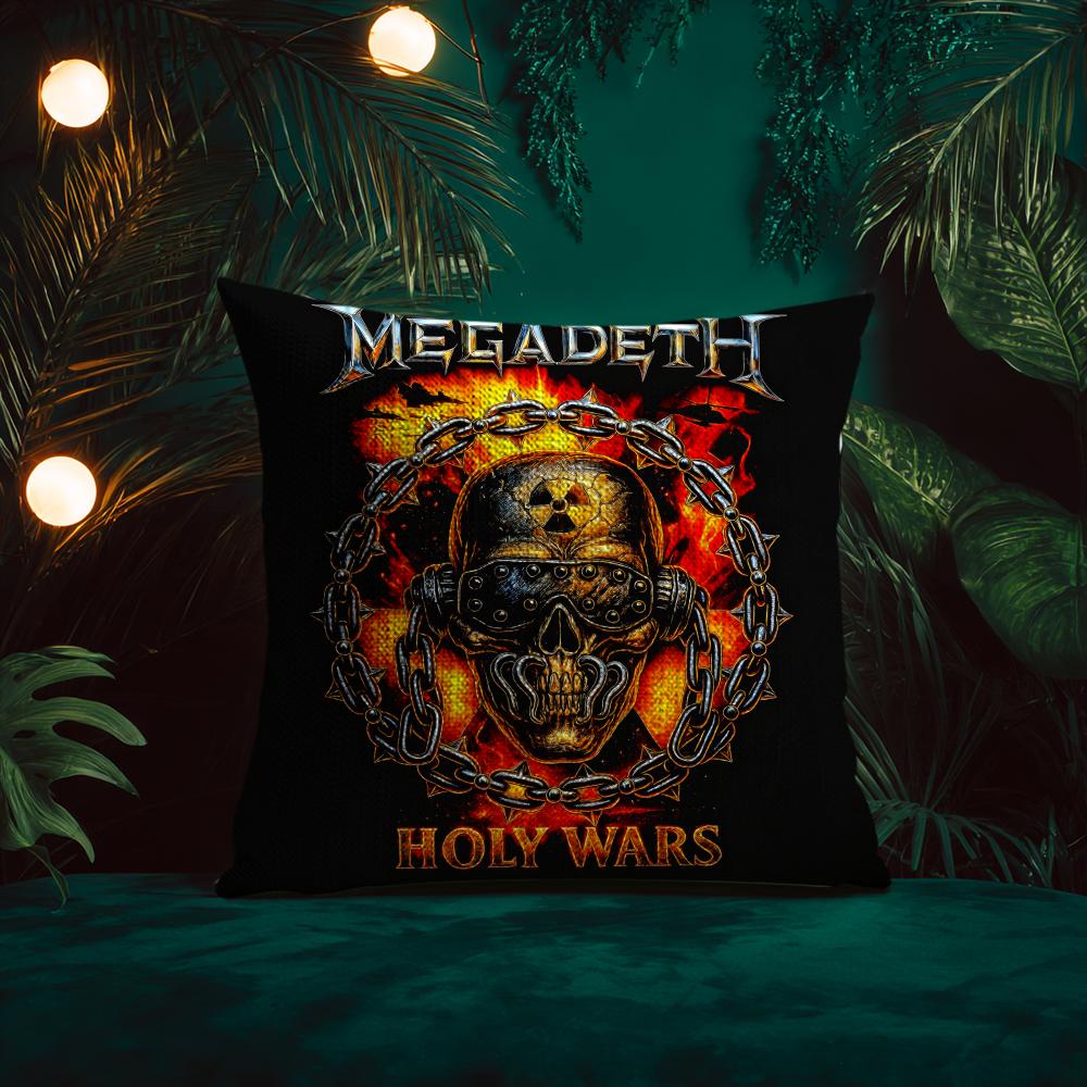Band M-Megadeths Cushion Cover Natural Linen Pillow Case Double-Sided Print Decorative Sofa Pillowcase Home Decor Gift