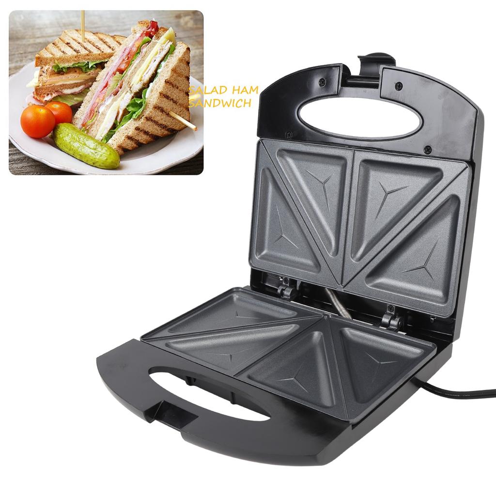 Electric Breakfast Maker with Safe Handle Anti Stick Aluminum Electric   Press for Waffle Snacks
