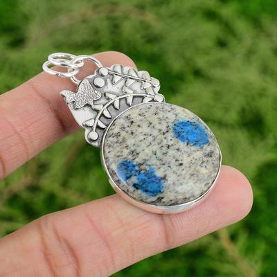 Sterling Silver Natural K2 Jasper Daughter Bezel Anniversary Wedding New Pendant