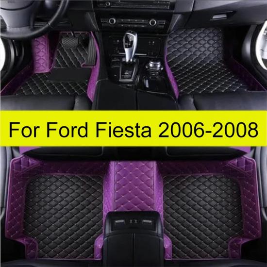 Car Floor Mats For Ford Fiesta 2006 2007 2008 4 Doors Auto Foot Pads Automobile Carpet Cover Interior Accessories