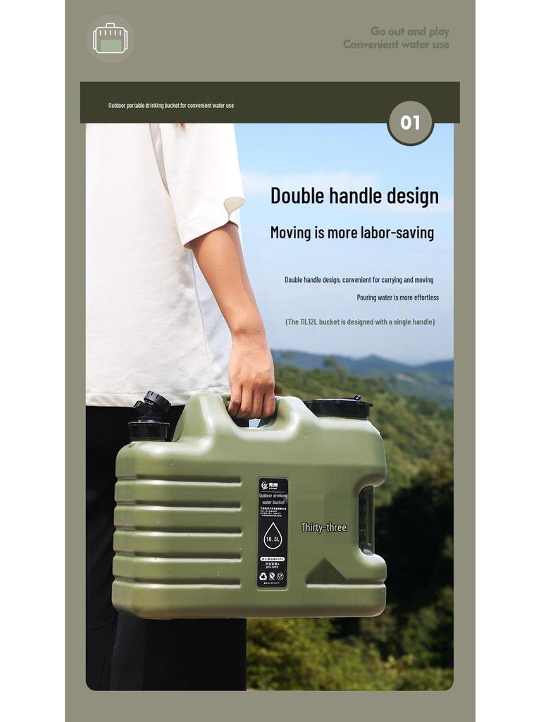 Montowany na samochodzie zewnętrzny kempingowy zbiornik na wodę z kranem