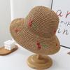 Fashion Cherry Decoration Women Sun Hat Sun Protection Foldable Beach Hat Breathable Bucket Hat Summer