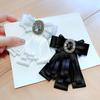 French Elegant Ribbon Bow Brooch Exquisite Black Bow Corsage Mourning Brooch Women Shirt Collar Pins Neckline Accessories