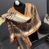 Sunflower Pattern Autumn and Winter New Imitation Cashmere Scarf for Women Warm and Thickened  Versatile Long Shawl and Scarf