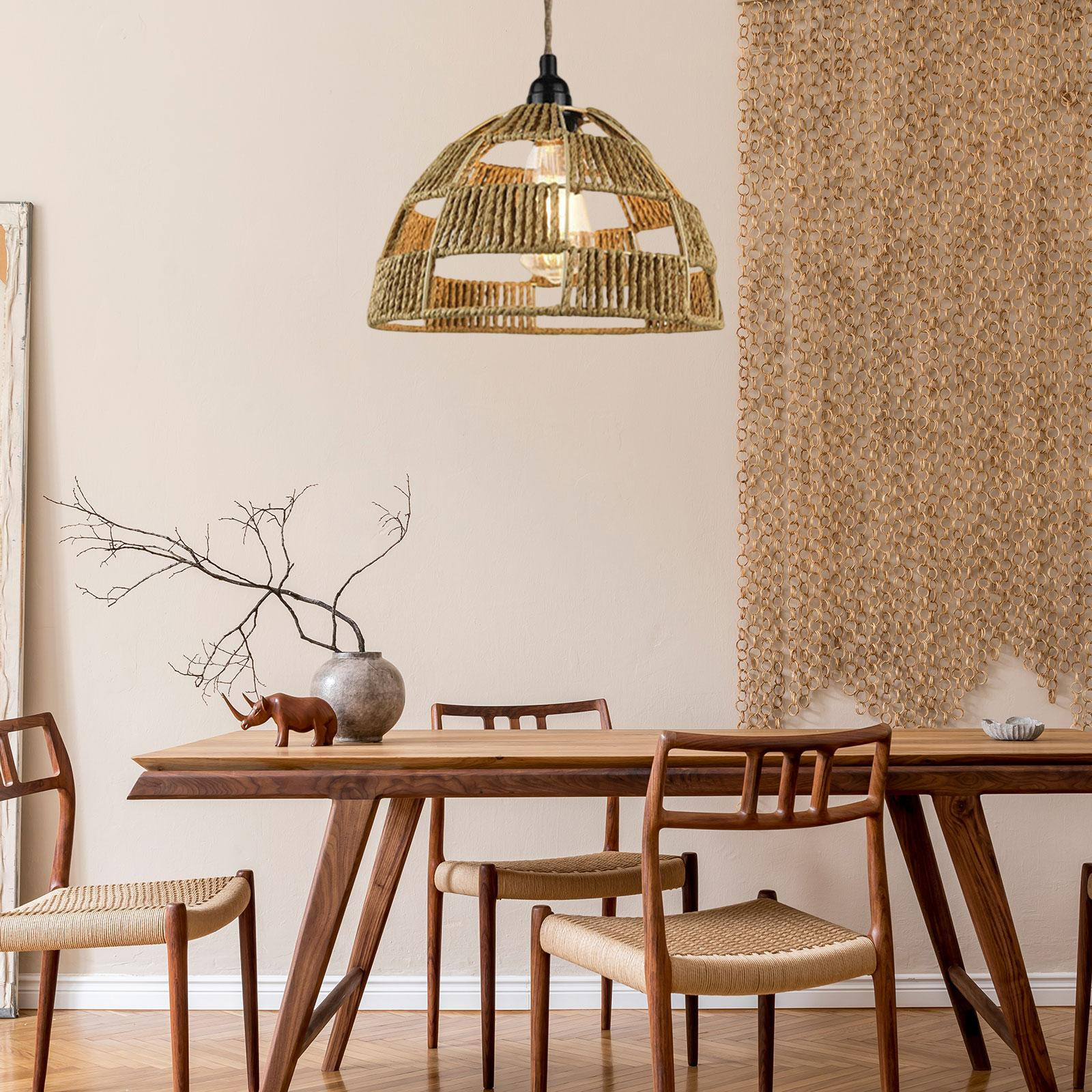 

Handwoven Paper Rope Lamp Shade Pendant Light Decorative Vintage Design Lampshade Cover