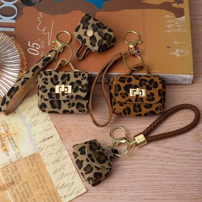 Leopard Print Mini Wallet Keychain Popular Small Square Bag Car Keychain Bag Pendant Decoration